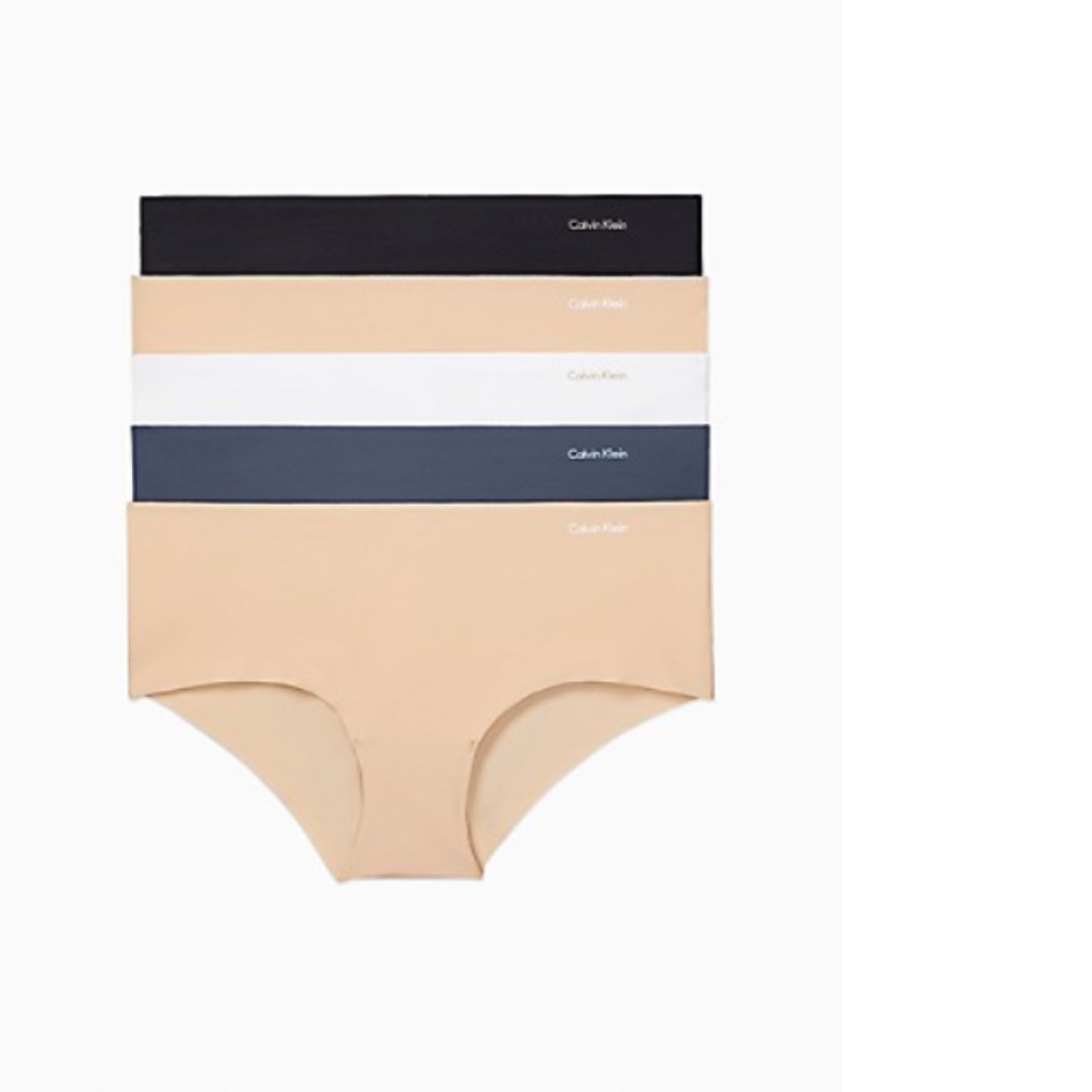 Calvin Klein Invisible Hipster 5-Pack QD3557 - Lcy Black/Speakeasy/White NWT